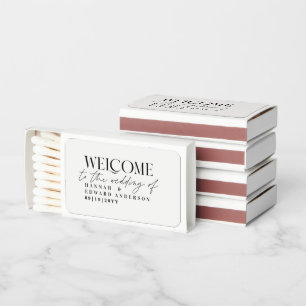 Personalized Photo Wedding Matchbox Modern Minimal Matchboxes