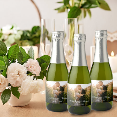Personalized Photo Wedding Mini Sparkling Wine Label