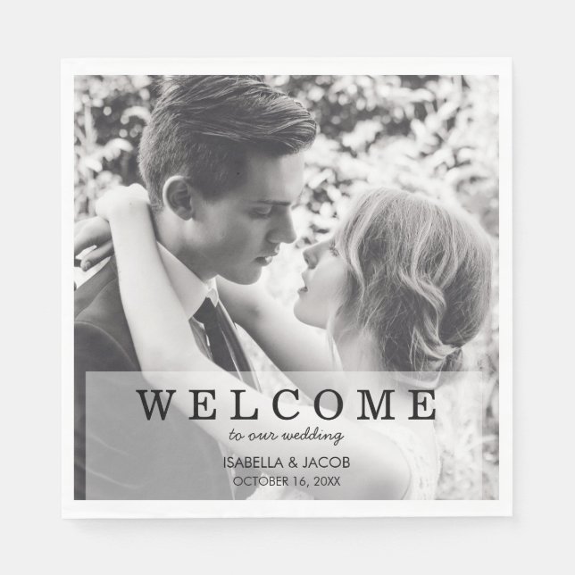 Personalized Photo Wedding Party Paper Napkin (Front)