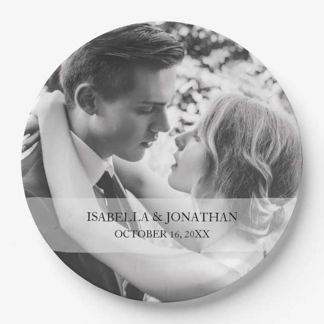 Personalized Photo Wedding Party Paper Plate (Front)