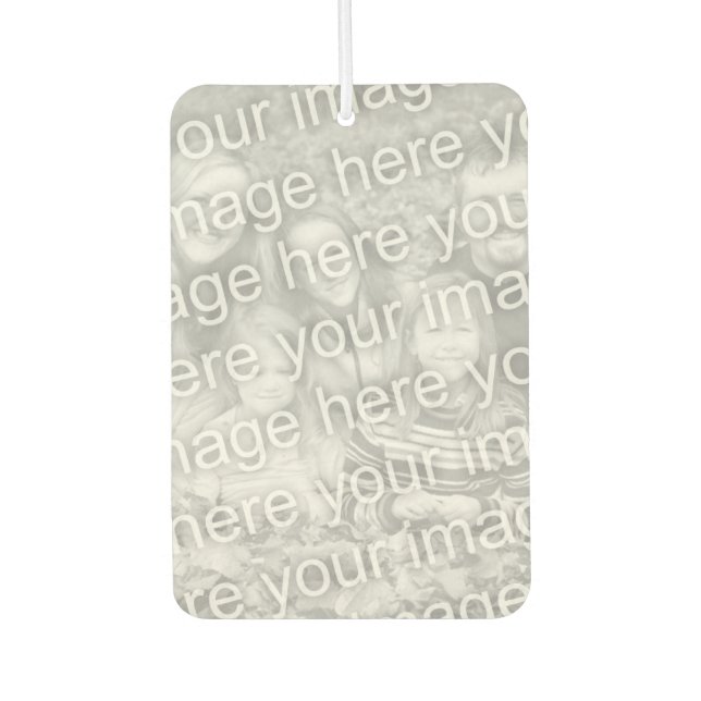 Personalized Photo Wedding Pink Gingham Car Air Freshener (Front)