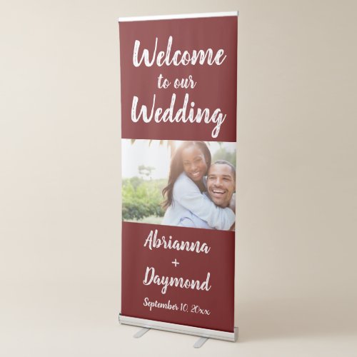 Personalized Photo Wedding Red Banner Sign