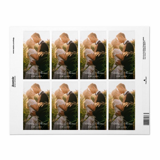 Personalized Photo Wedding Small Favor Stickers (Full Sheet)