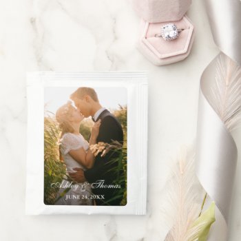 Personalized Photo Wedding Tea Bag Drink Mix by HappyMemoriesPaperCo at Zazzle