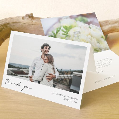 Personalized Photo Wedding Thank You Note Card