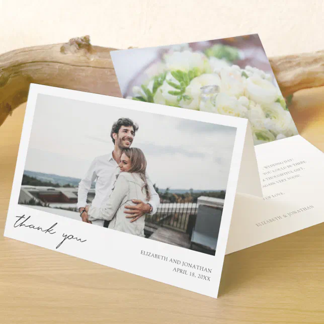 Personalized Photo Wedding Thank You Note Card | Zazzle