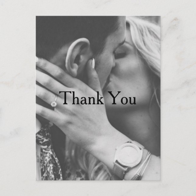 Personalized Photo Wedding Thank You Postcard (Front)
