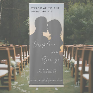 Personalized photo wedding welcome sign, banner