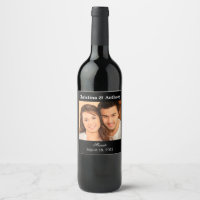 Personalized Photo Wedding Wine Favor Label