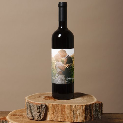 Personalized Photo Wedding Wine Label