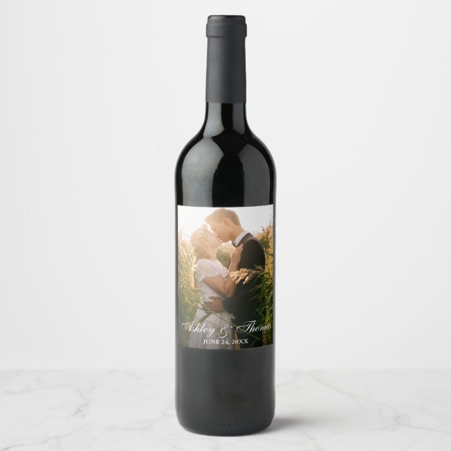 Personalized Photo Wedding Wine Label