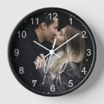 Personalized Photo White Numbers Anniversary  Clock at Zazzle