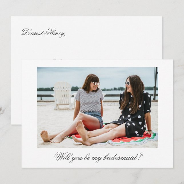 Personalized Photo Will You Be My Bridesmaid Card (Front/Back)