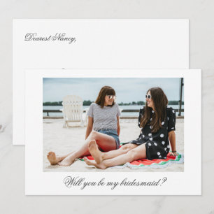 Personalized Photo Will You Be My Bridesmaid Card