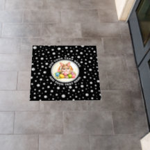 Personalized Photo with Pearls Circle on Black