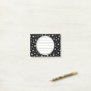 Personalized Photo with Pearls Circle on Black Post-it Notes