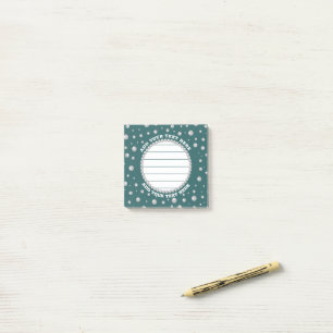 Personalized Photo with Pearls Circle on Teal Post-it Notes
