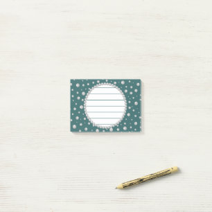 Personalized Photo with Pearls Circle on Teal Post-it Notes