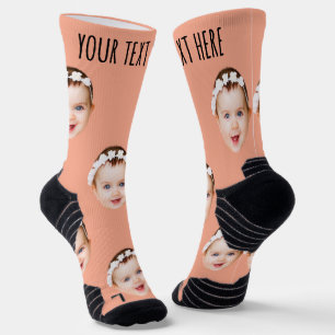 Personalized Photo With Text for Men & Women  Socks