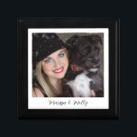 Personalized Photo Wood Keepsake Box<br><div class="desc">A sweet personalized photo wood lacquered keepsake box . Add a photo of a child,  family,  pet,  or anyone you love to this keepsake or gift box. Ceramic tile lid. Replace the sample photo with your own favorite photo.</div>