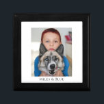 Personalized Photo Wood Keepsake Box<br><div class="desc">A unique personalized photo wood lacquered keepsake box. Replace this photo with your own favorite photo of any kind. Customize with you and your dog,  or cat,  or any pet,  and add your names below. A great keepsake.</div>