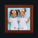 Personalized Photo Wood Twins Photo Box<br><div class="desc">An adorable personalized keepsake box with a photo of twins. Add a photo of a anyone,  family,  pet,  or anyone you love to this keepsake or gift box. Ceramic tile lid. You may also get it as a framed wall tile.</div>