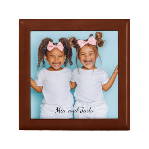 Personalized Photo Wood Twins Photo Box