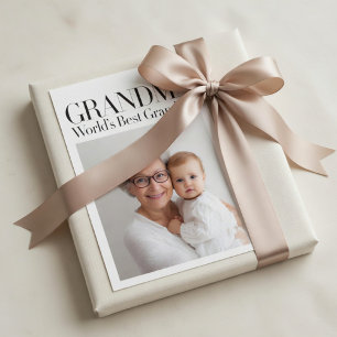 Personalized Photo   World's Best Grandma  Holiday Card