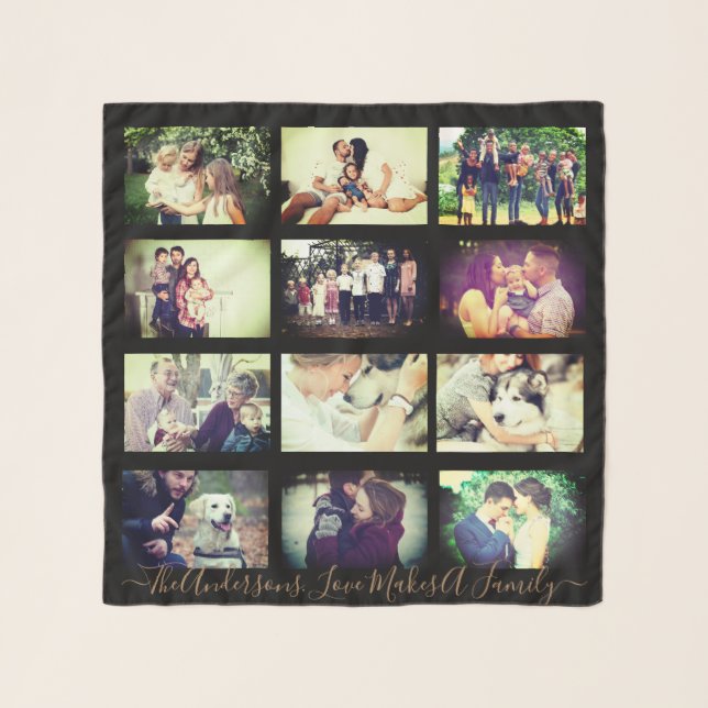 Personalized photo x12 and text scarf (Front)