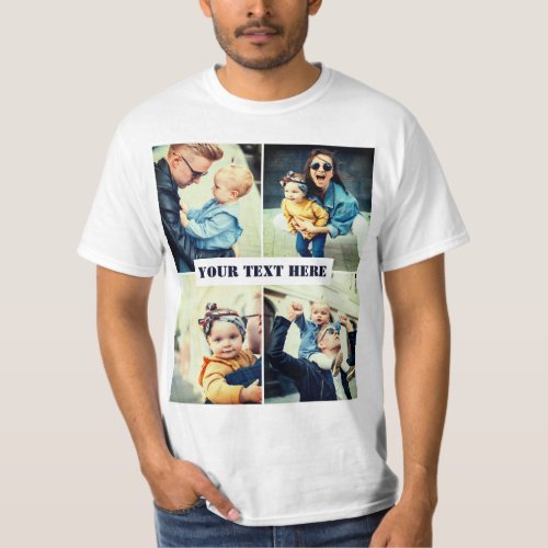 Personalized photo x4 and text T_Shirt