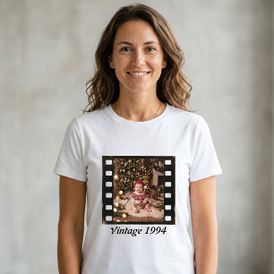 Personalized Photo Year Nostalgic Vintage Birthday T-Shirt