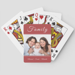 Personalized Photo Your Name Red Playing Cards