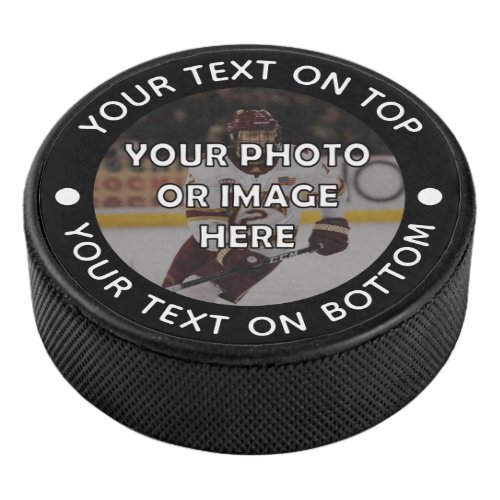 Personalized Photo Your Text and Color Hockey Puck