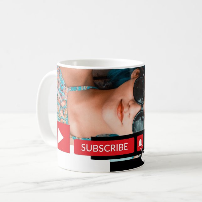 Personalized Photo, Youtube - Vlogger Advertising Coffee Mug (Front Left)