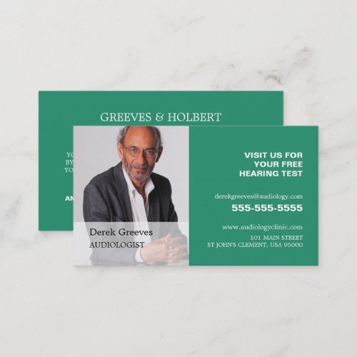 Personalized Photograph Audiologist Audiology Business Card