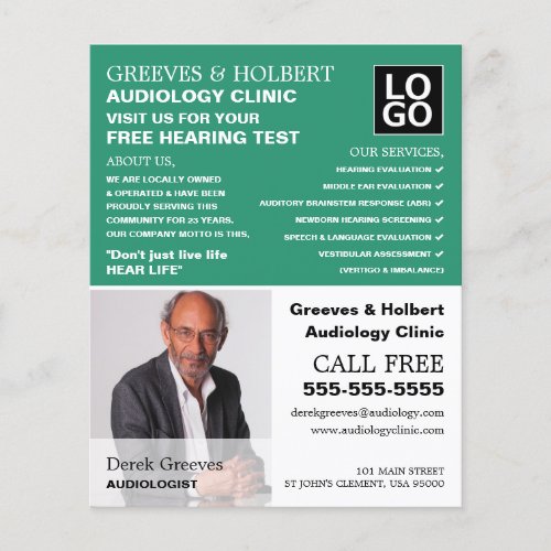 Personalized Photograph Audiologist Audiology Flyer