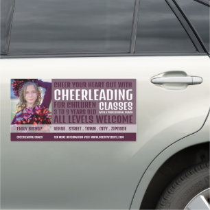Personalized Photograph, Cheerleading Classes Car Magnet
