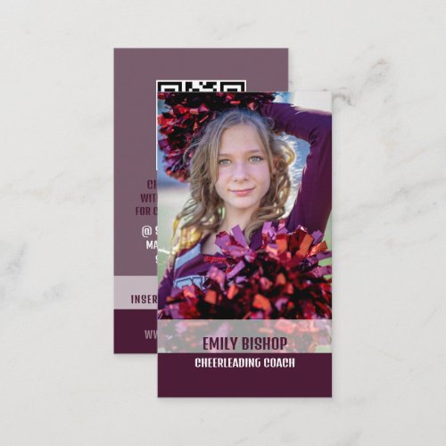 Personalized Photograph Cheerleading Coach Business Card