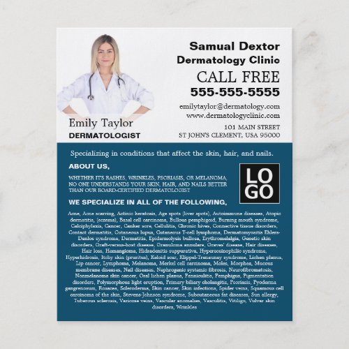 Personalized Photograph Dermatologist Dermatology Flyer