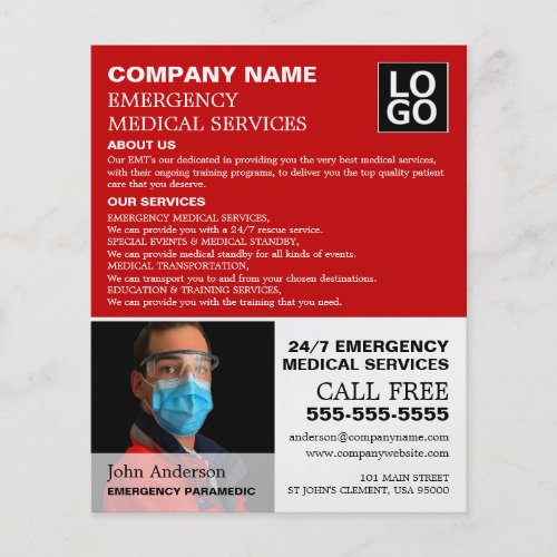 Personalized Photograph EMT Paramedic Flyer