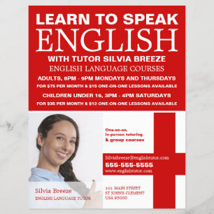 Personalized Photograph, English Language Course Flyer