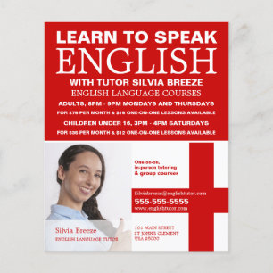 Personalized Photograph, English Language Course Flyer