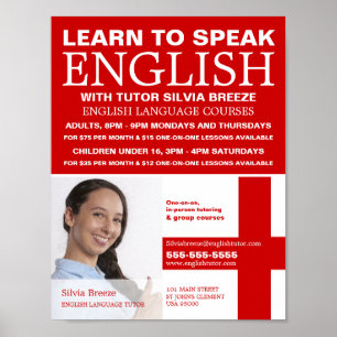 Personalized Photograph, English Language Course Poster