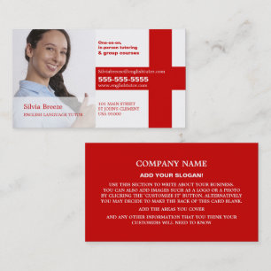 Personalized Photograph, English Language Tutor Business Card