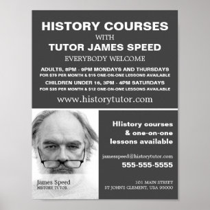 Personalized Photograph, History Course Advert Poster