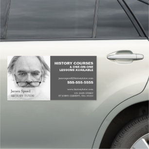Personalized Photograph, History Tutor, Teacher Car Magnet