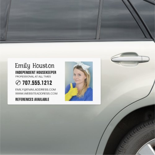 Personalized Photograph Housekeeper Maid Car Magnet