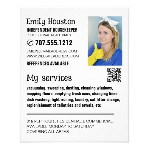 Personalized Photograph Housekeeper Maid Flyer