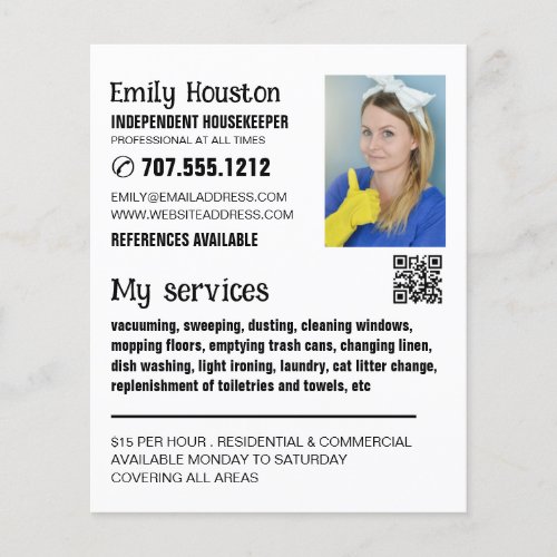 Personalized Photograph Housekeeper Maid Flyer