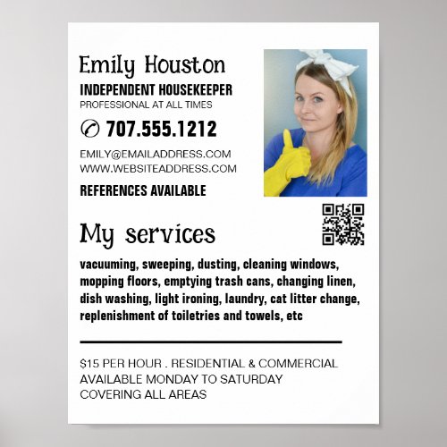 Personalized Photograph Housekeeper Maid Poster